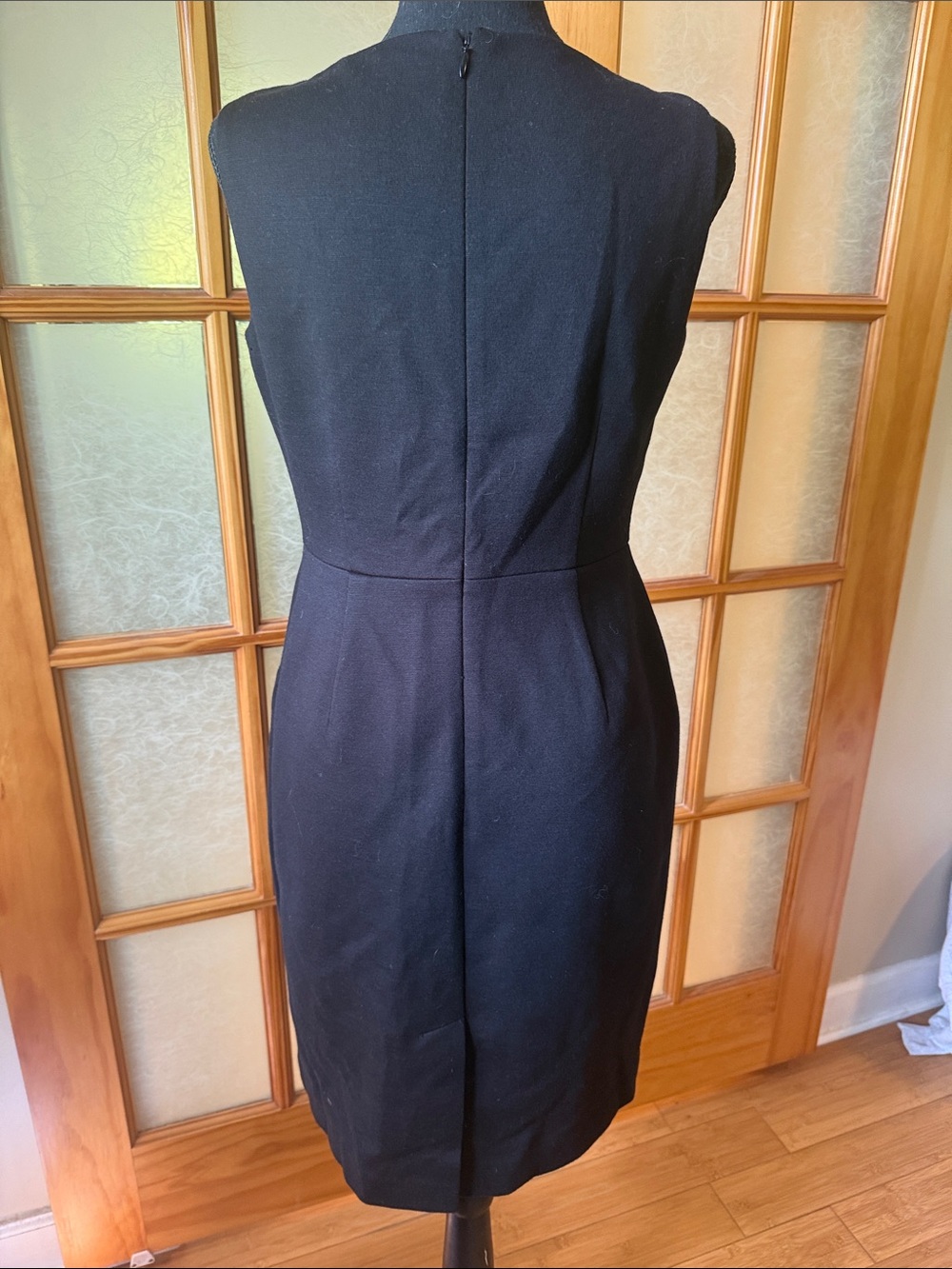 Tahari Black Sleeveless Sheath Dress with Pleated Bodice Detail - Picture 3 of 3
